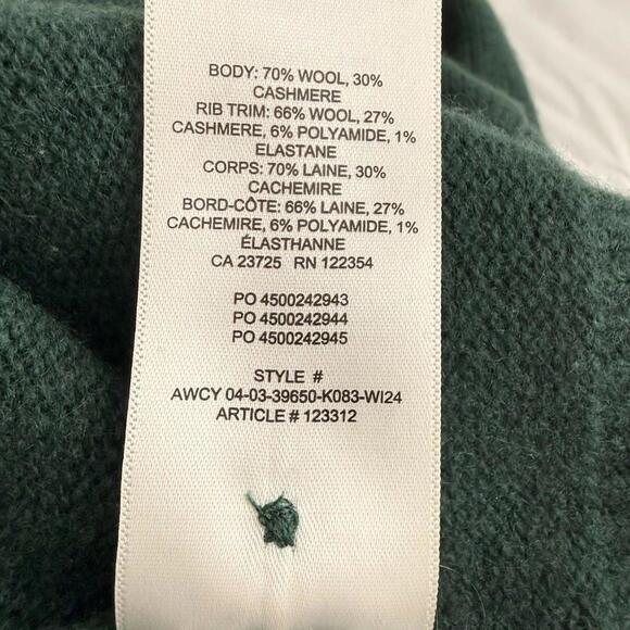 Aritzia Wilfred Wool Cashmere Cardigan Green Button Front Womens Medium Sweater - Picture 7 of 9